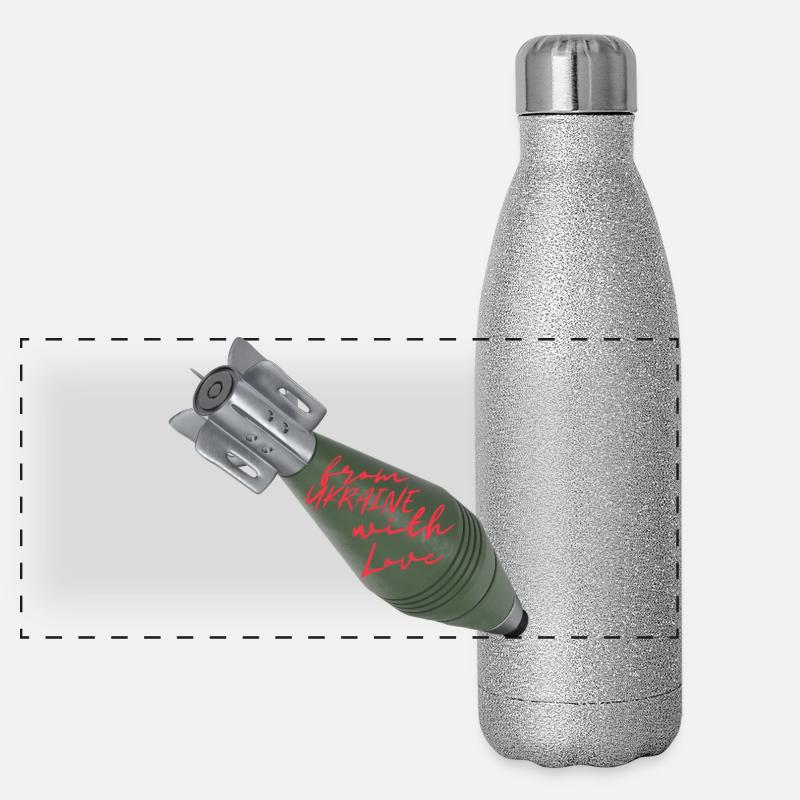 Mit Liebe aus der Ukraine Panorama Glitzer Isolierflasche 500 ml