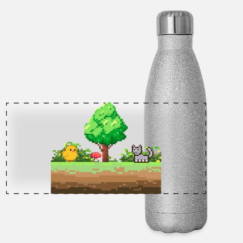 Aventure Pixel Garden Gourde isotherme panoramique pailletée 500 ml
