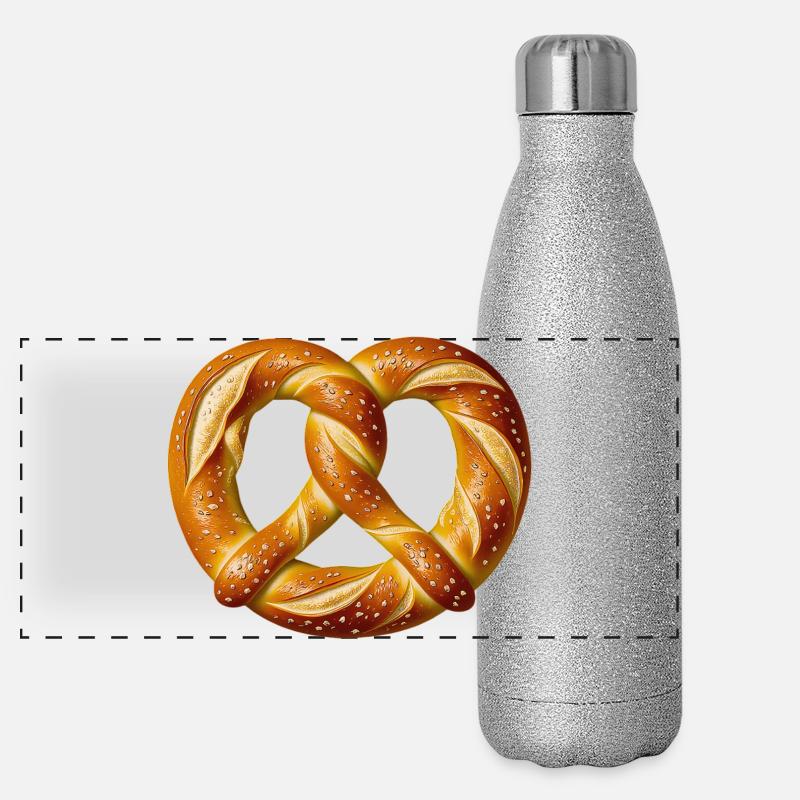 Brezel Bäcker Kostüm Backwaren Bäckerei Karneval  Panorama Glitzer Isolierflasche 500 ml
