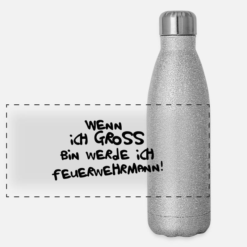 Ich werde Feuerwehrmann Panorama Glitzer Isolierflasche 500 ml