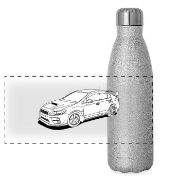 wrx sti white - Panoramic Glitter Thermal Bottle 500 ml - silver glitter - Front