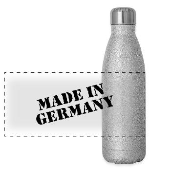 Fabriqué en Allemagne - Gourde isotherme panoramique pailletée 500 ml - paillettes argentées - Devant