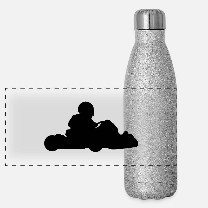 go_kart_silhouette_c1 Panorama Glitzer Isolierflasche 500 ml