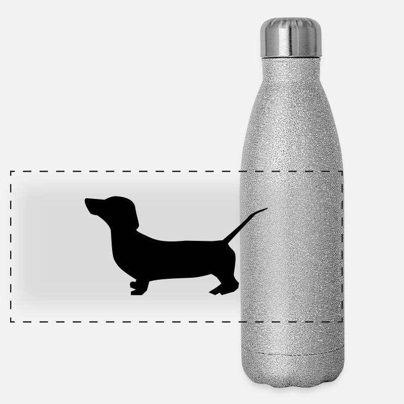 dog dachshund dog Panoramic Glitter Thermal Bottle 500 ml