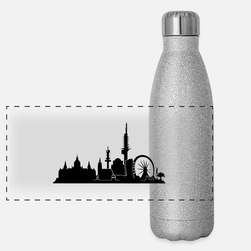 Hannover // Skyline // Silhouette // Skylineshirt Panorama Glitzer Isolierflasche 500 ml