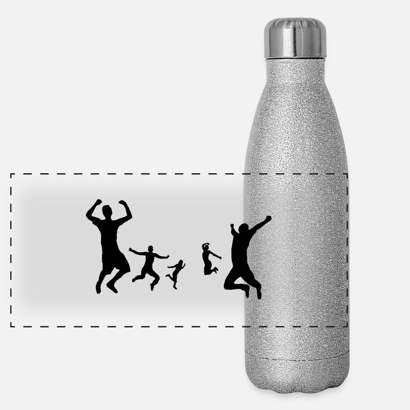 Menschen Jubel Panorama Glitzer Isolierflasche 500 ml