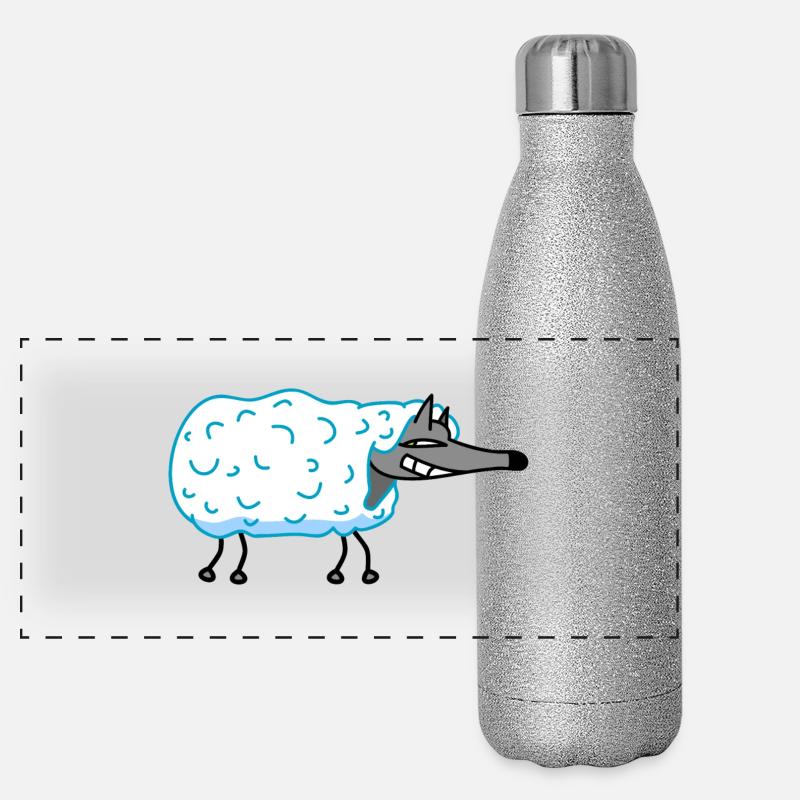 Wolf im Schafspelz Panorama Glitzer Isolierflasche 500 ml
