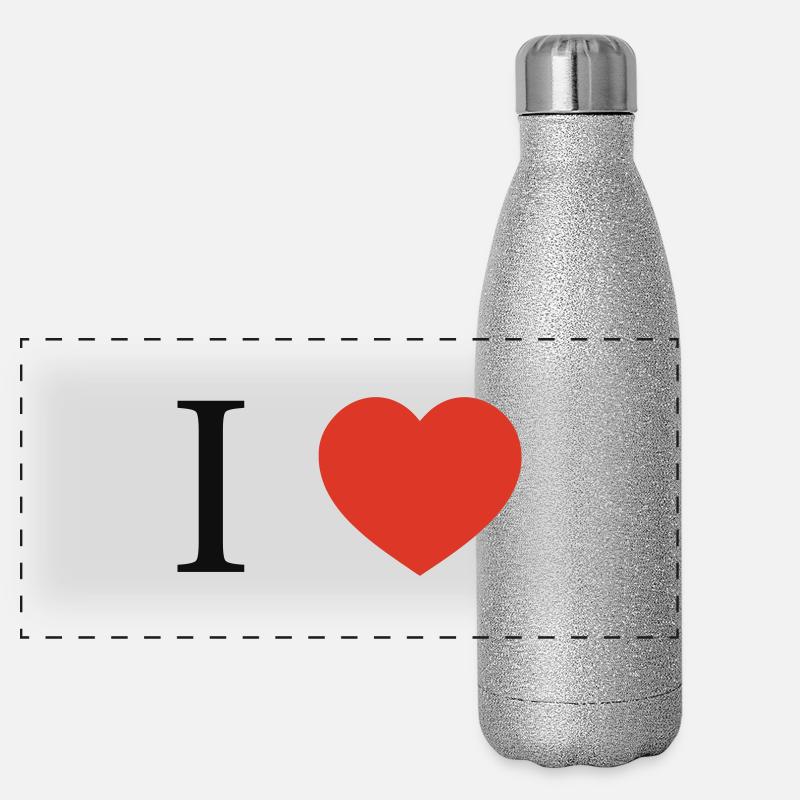 I Love Panoramic Glitter Thermal Bottle 500 ml