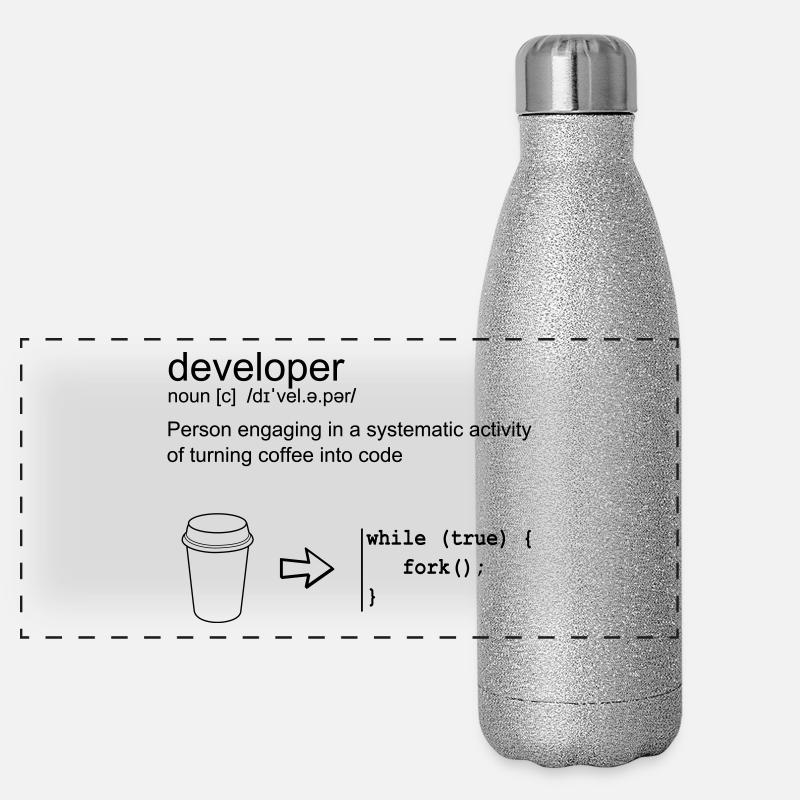 Developer & coffee Gourde isotherme panoramique pailletée 500 ml