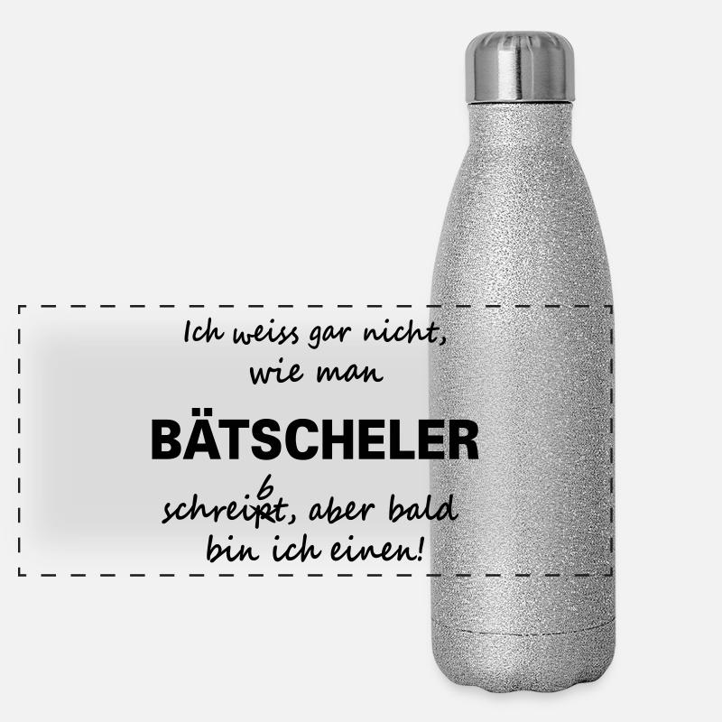 Student zum Bachelor Panorama Glitzer Isolierflasche 500 ml