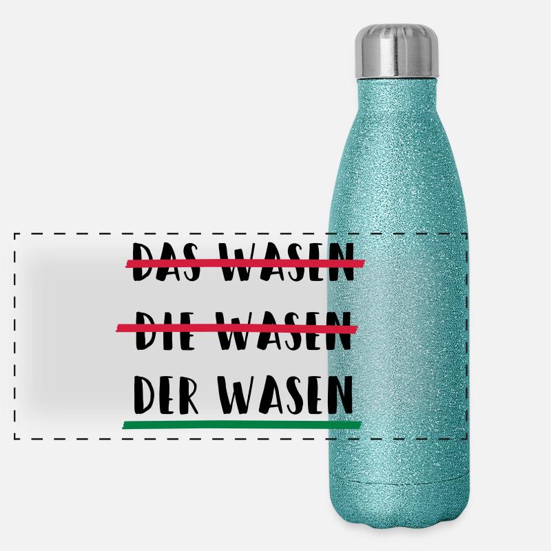 das die oder der Cannstatter Wasen Geschenk Panorama Glitzer Isolierflasche 500 ml