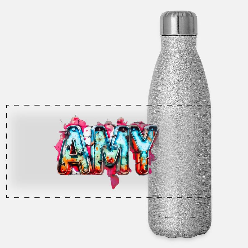 Name Amy Graffiti Panorama Glitzer Isolierflasche 500 ml