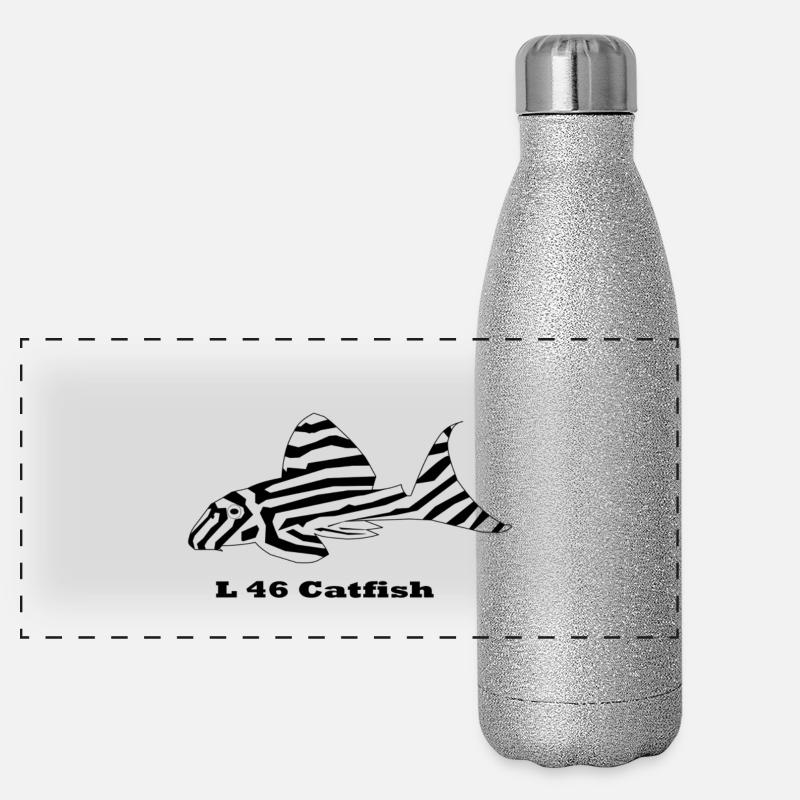 L46 poisson-chat Gourde isotherme panoramique pailletée 500 ml