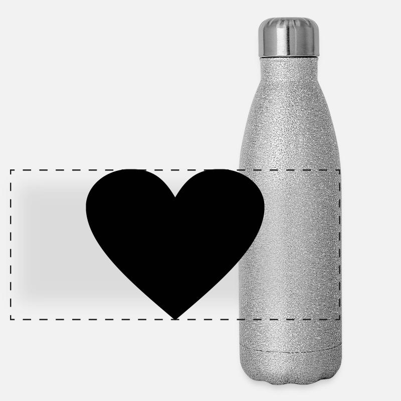 Black Heart Awesomeelement Panoramic Glitter Thermal Bottle 500 ml