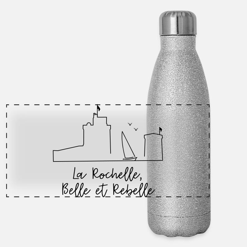 La Rochelle design noir by Nicolas Poitevin Gourde isotherme panoramique pailletée 500 ml