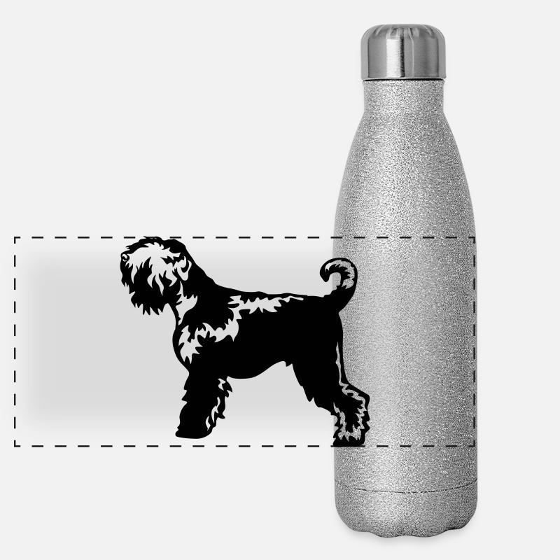 Russischer Terrier Panorama Glitzer Isolierflasche 500 ml