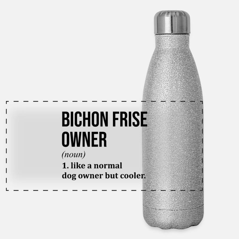 Bichon Frise Panoramic Glitter Thermal Bottle 500 ml