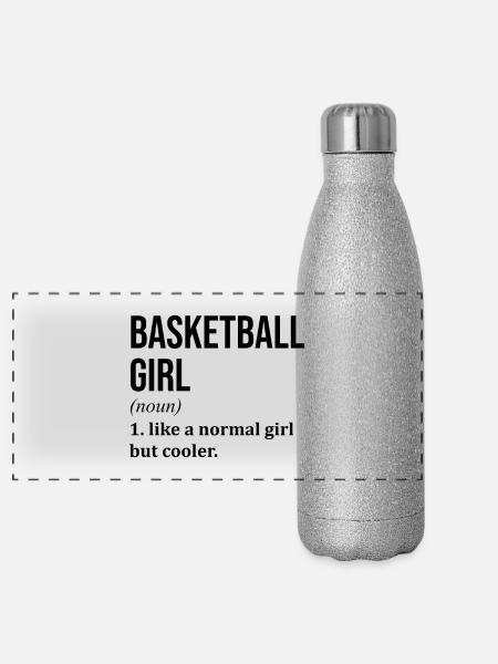 Basketball Basketball Basketball - Panorama Glitzer Isolierflasche 500 ml - Silber Glitzer