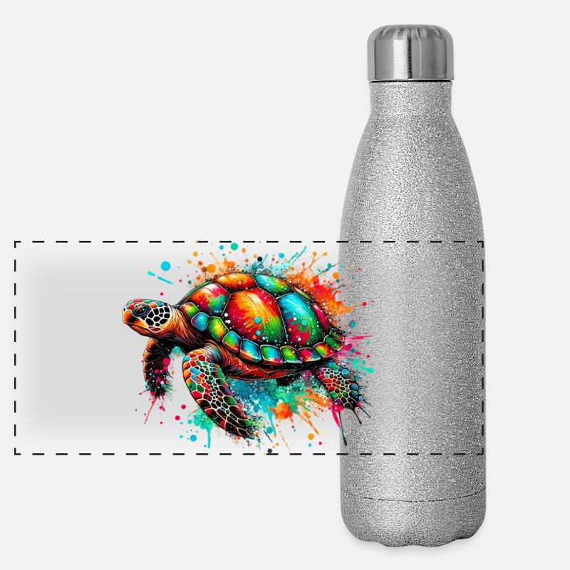 Schildkröte Panorama Glitzer Isolierflasche 500 ml