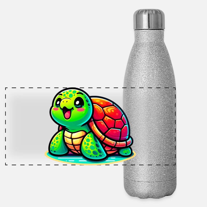 Schildkröte Panorama Glitzer Isolierflasche 500 ml