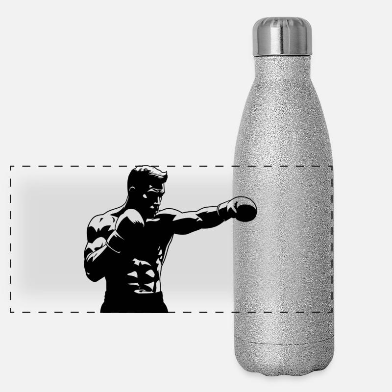Boxer avec coup de poing Gourde isotherme panoramique pailletée 500 ml