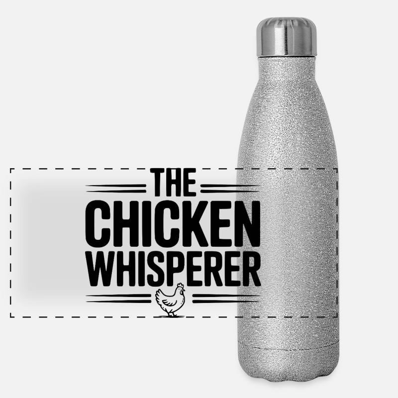 Le chuchoteur de poulet Gourde isotherme panoramique pailletée 500 ml