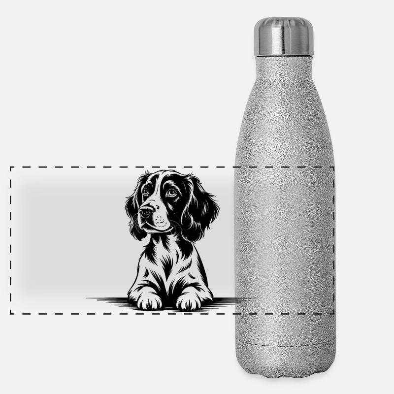 Cocker Spaniel Gourde isotherme panoramique pailletée 500 ml