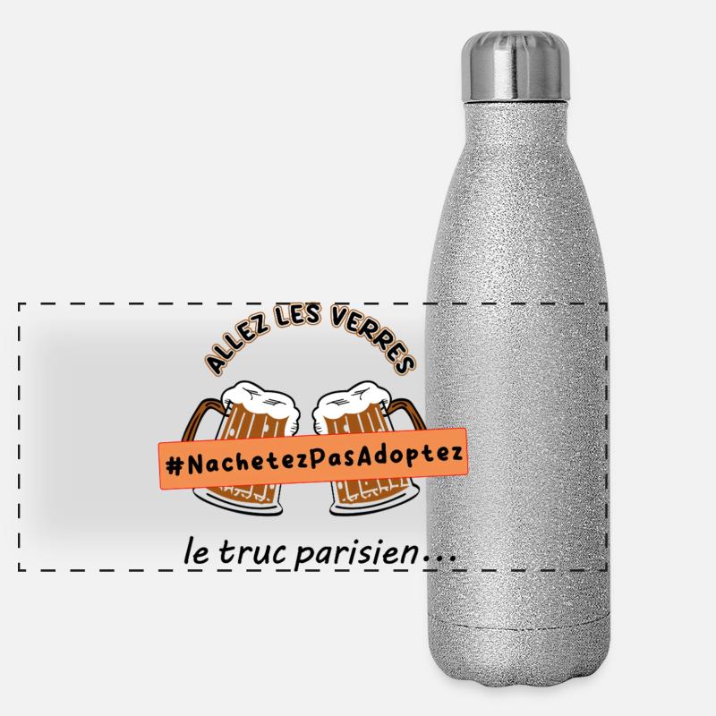 Allez_les_verres_hashtag_adoption_animale Gourde isotherme panoramique pailletée 500 ml
