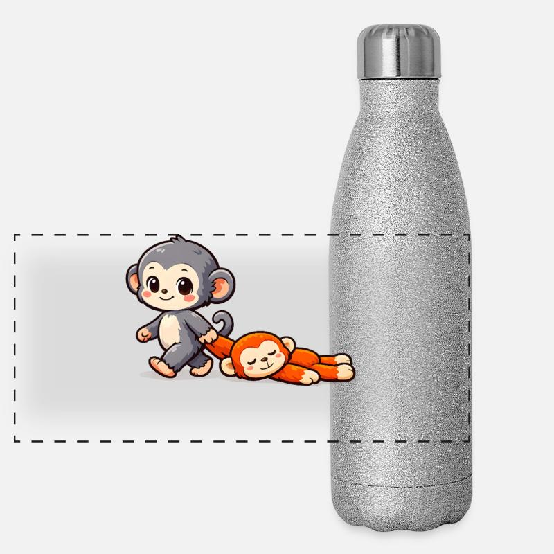 Bébé Singe Coup de Poing Gourde isotherme panoramique pailletée 500 ml
