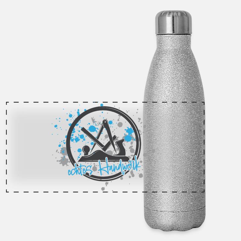 We Love To Create Awesome – Schreiner Stolz - Panorama Glitzer Isolierflasche 500 ml - Silber Glitzer