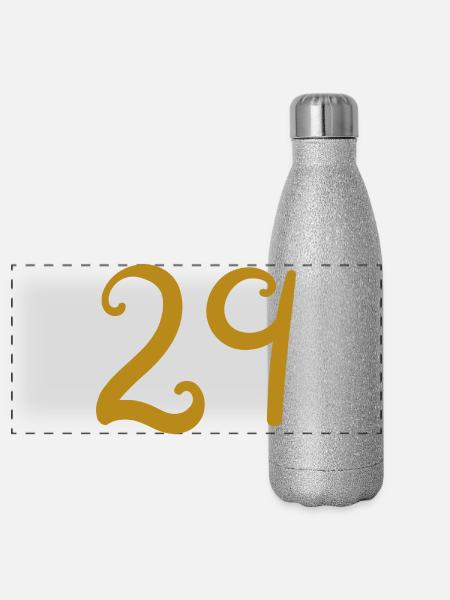 29 - Panorama Glitzer Isolierflasche 500 ml - Silber Glitzer - Vorne