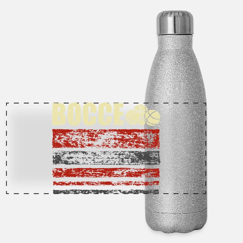 Bocce Petanque Boule Boulespieler Panorama Glitzer Isolierflasche 500 ml