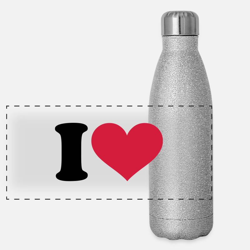I - HEART Panoramic Glitter Thermal Bottle 500 ml