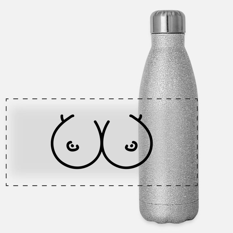 Brüste - Busen - Titten - Line Panorama Glitzer Isolierflasche 500 ml