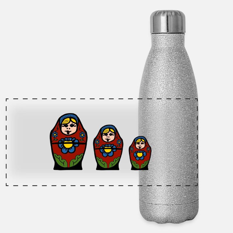 matryoshka Panorama Glitzer Isolierflasche 500 ml