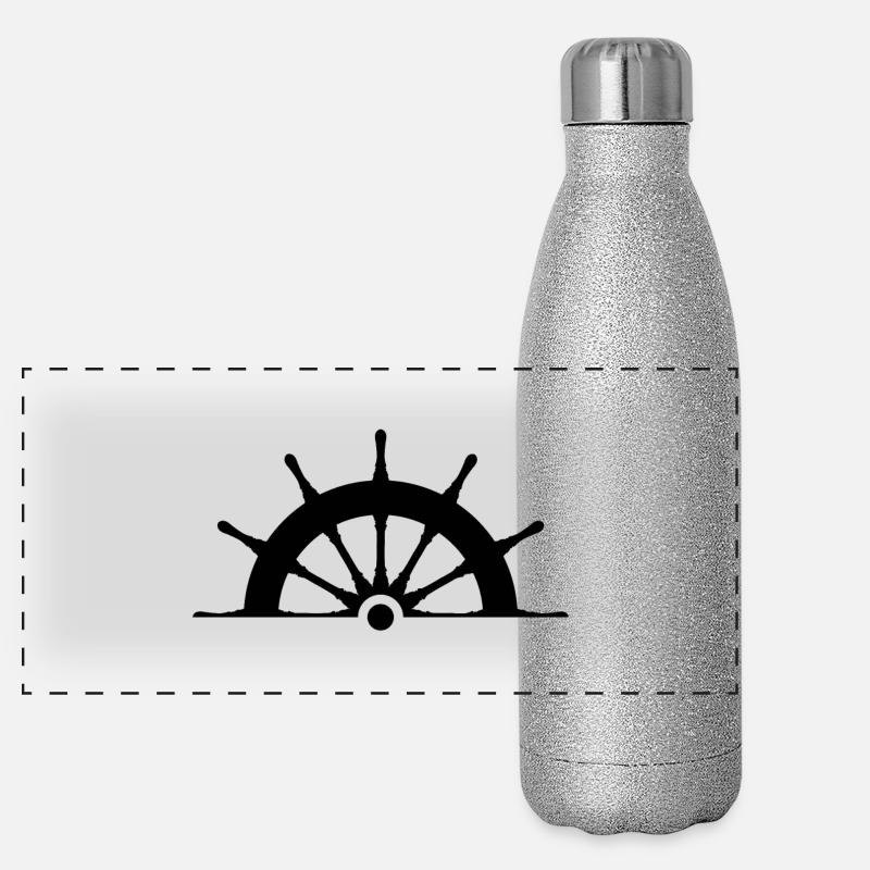 Steuerrad schwarz Panorama Glitzer Isolierflasche 500 ml
