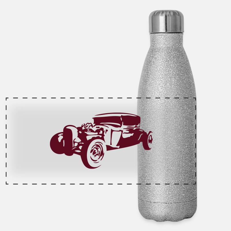 alt Oldtimer als Automobil Panorama Glitzer Isolierflasche 500 ml