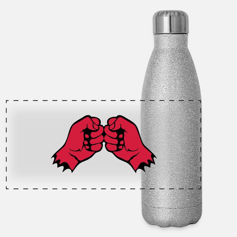 Gesicht fist bump Faust 1106 Panorama Glitzer Isolierflasche 500 ml