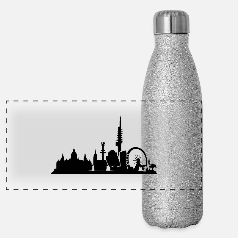 Hannover // Skyline // Silhouette // Skylineshirt Panorama Glitzer Isolierflasche 500 ml