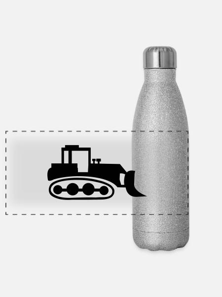 bagger_01 - Gourde isotherme panoramique pailletée 500 ml - paillettes argentées - Devant