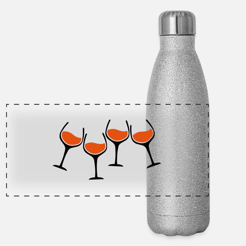 rotwein glaeser anstossen Panorama Glitzer Isolierflasche 500 ml