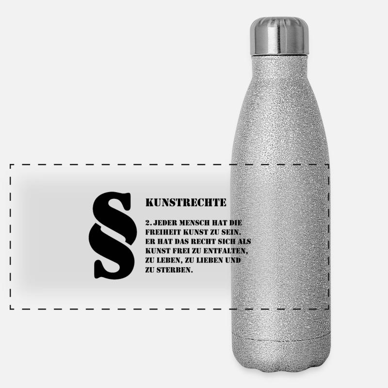 2 Kunstrechte | Jeder Mensch ist Kunst Panorama Glitzer Isolierflasche 500 ml