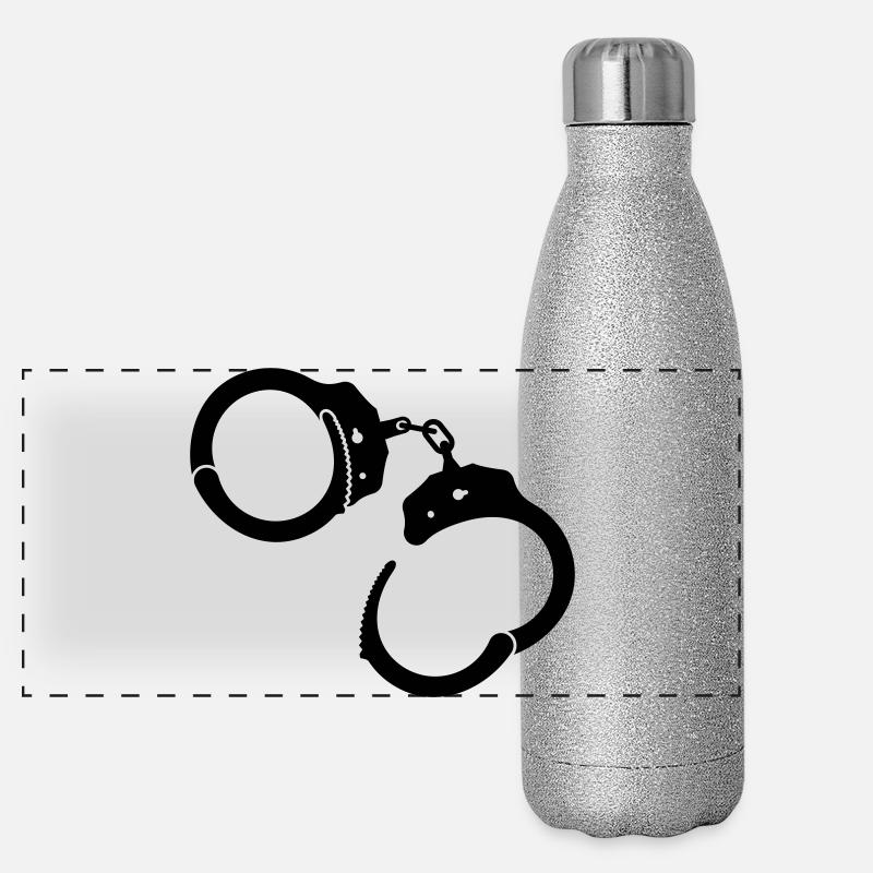 Handschellen Handcuffs Panorama Glitzer Isolierflasche 500 ml
