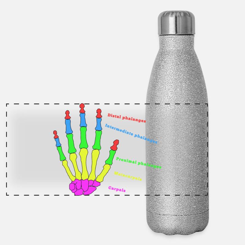 mains os anatomie humain évolution Physio Gourde isotherme panoramique pailletée 500 ml