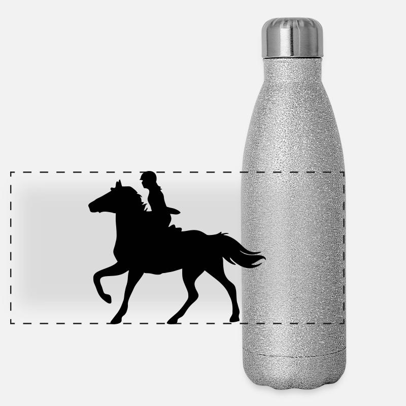 Mädchen mit Pferd Panorama Glitzer Isolierflasche 500 ml