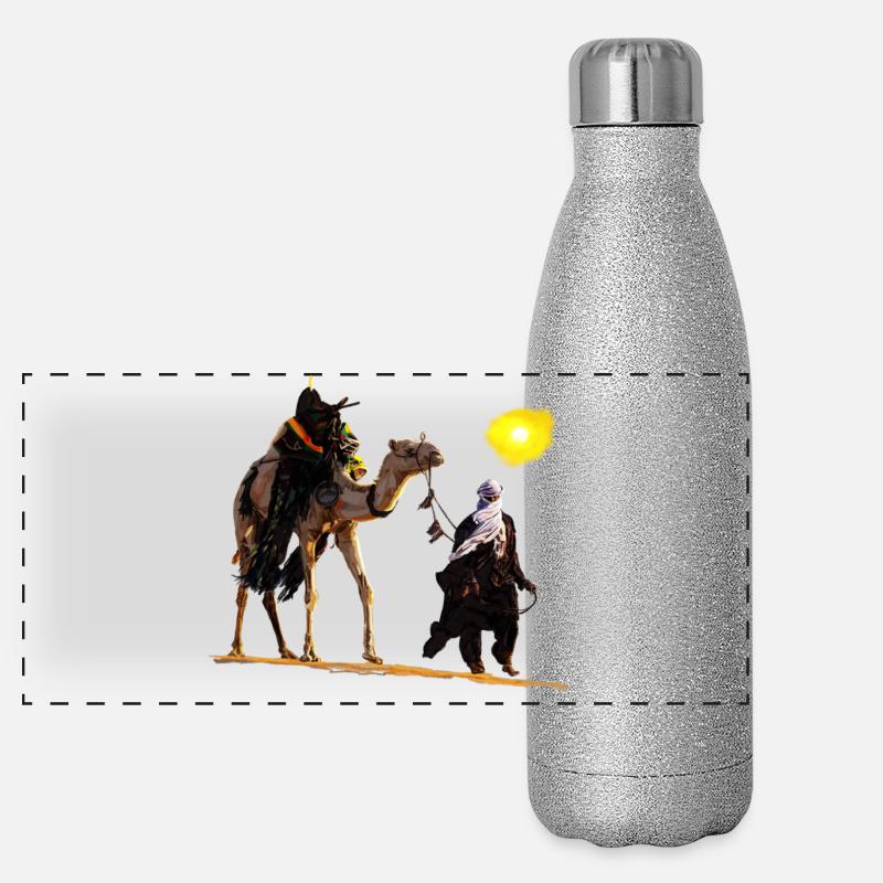 bedouin with camel Gourde isotherme panoramique pailletée 500 ml