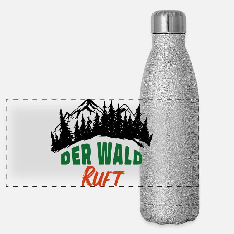 Der Wald ruft Förster Waldarbeit Natur Freizeit Panorama Glitzer Isolierflasche 500 ml