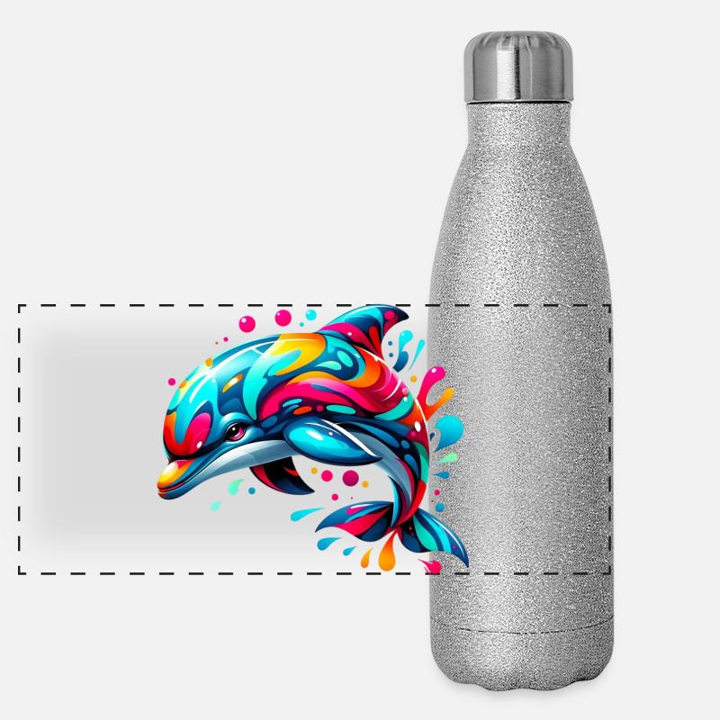 Dauphin Gourde isotherme panoramique pailletée 500 ml