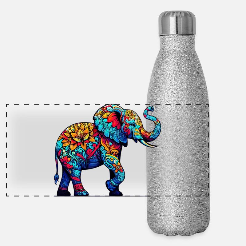 Éléphant Gourde isotherme panoramique pailletée 500 ml