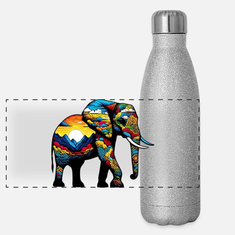 Elephant Panoramic Glitter Thermal Bottle 500 ml